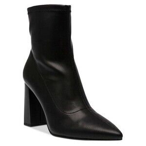 Wild Pair Womens 5 M Black Iloise Faux Leather Pointed Toe Heel Boots NIB JX6